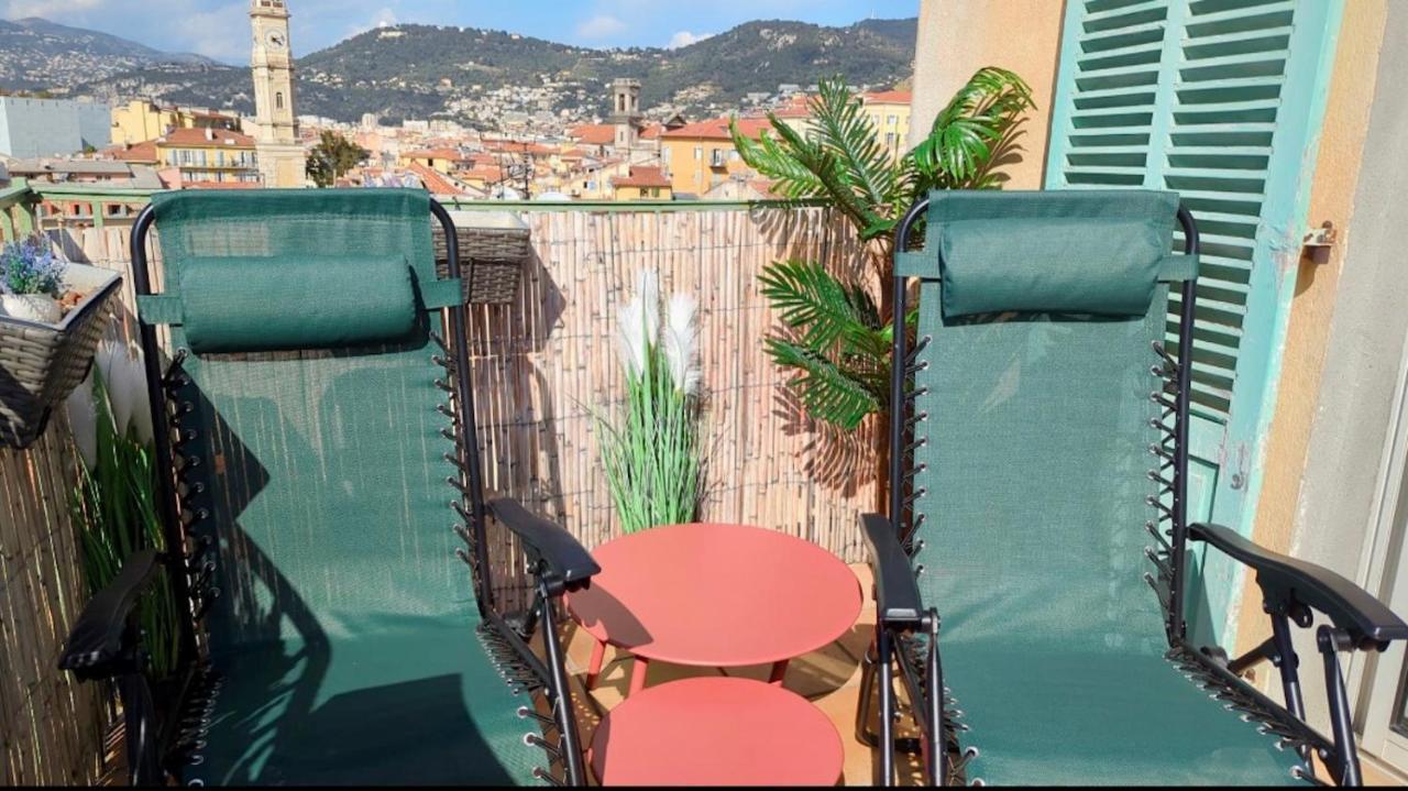La Croix - F3, Terrasse Vue Panoramique, Vieux-Nice Old Town And Terrace Eksteriør bilde