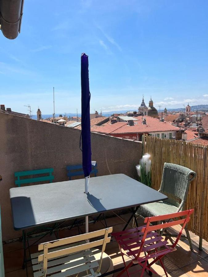 La Croix - F3, Terrasse Vue Panoramique, Vieux-Nice Old Town And Terrace Eksteriør bilde
