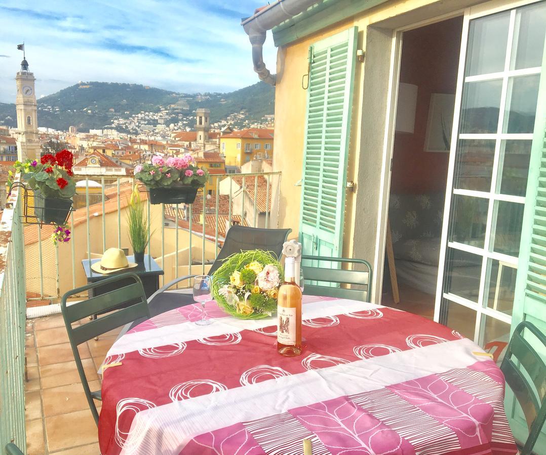 La Croix - F3, Terrasse Vue Panoramique, Vieux-Nice Old Town And Terrace Eksteriør bilde