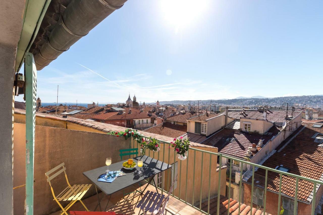 La Croix - F3, Terrasse Vue Panoramique, Vieux-Nice Old Town And Terrace Eksteriør bilde