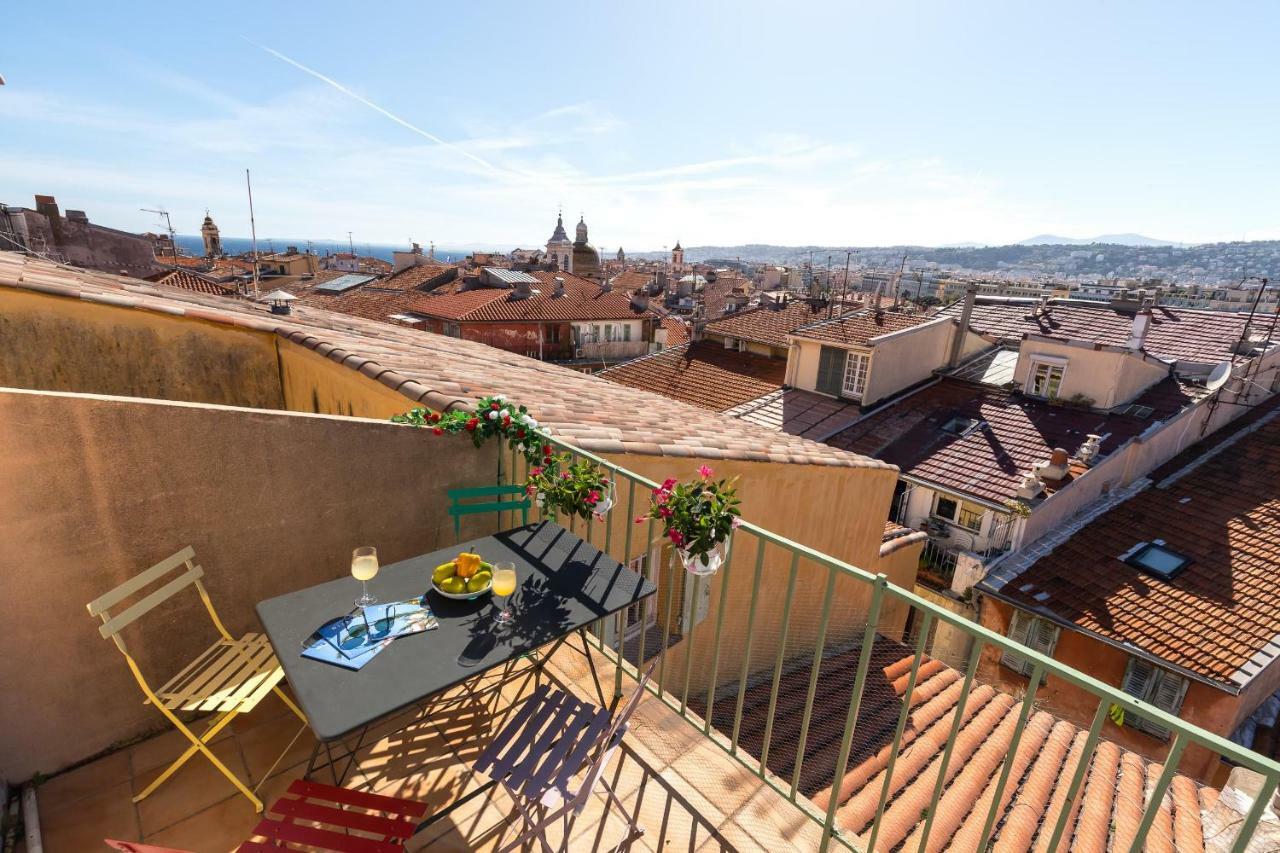 La Croix - F3, Terrasse Vue Panoramique, Vieux-Nice Old Town And Terrace Eksteriør bilde